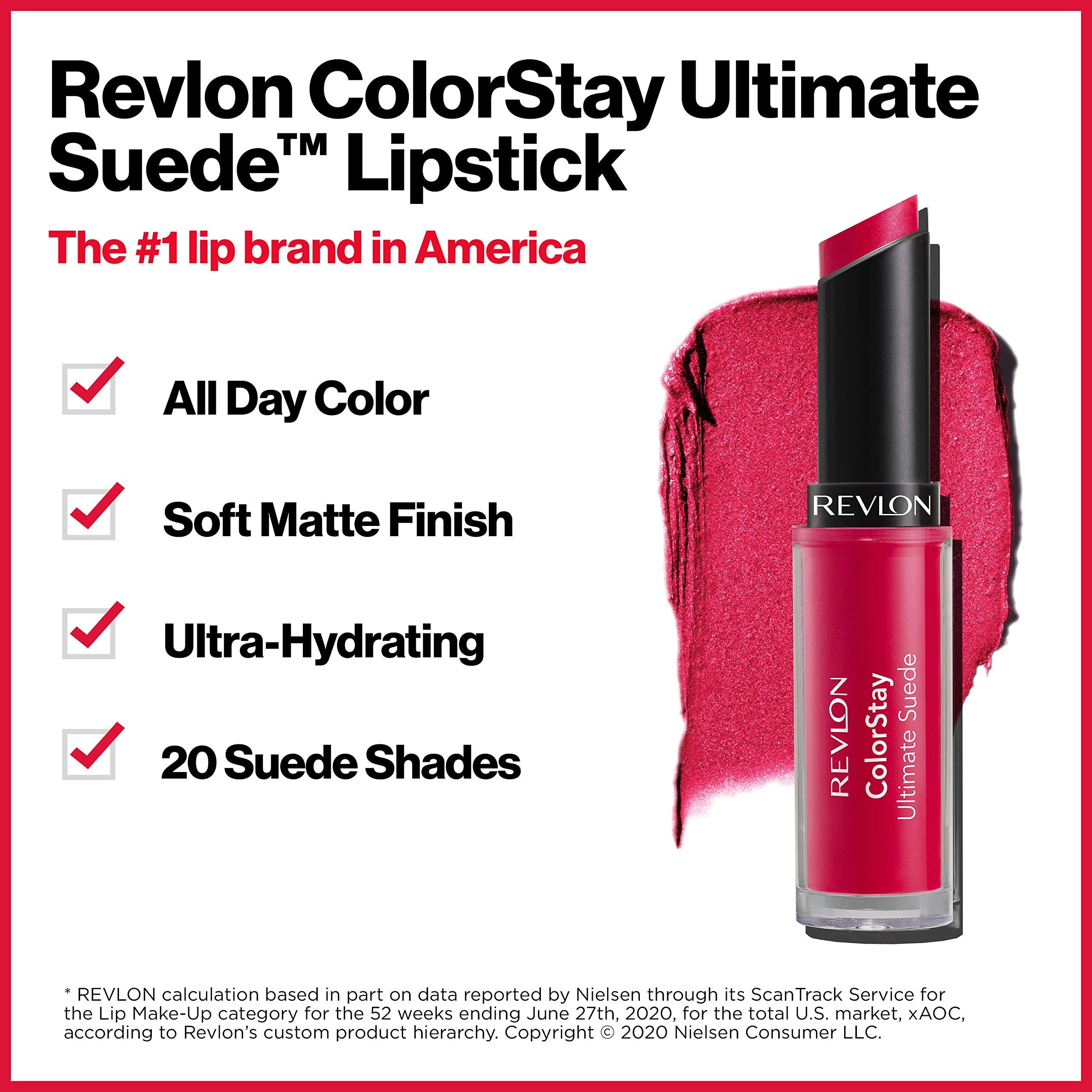 Buy now REVLON Lipstick, ColorStay Ultimate Suede Lipstick, High Impact Lip color with Moisturizing Creamy Formula, Infused with Vitamin E, 025 Socialite, 0.09 Oz at indiglob india