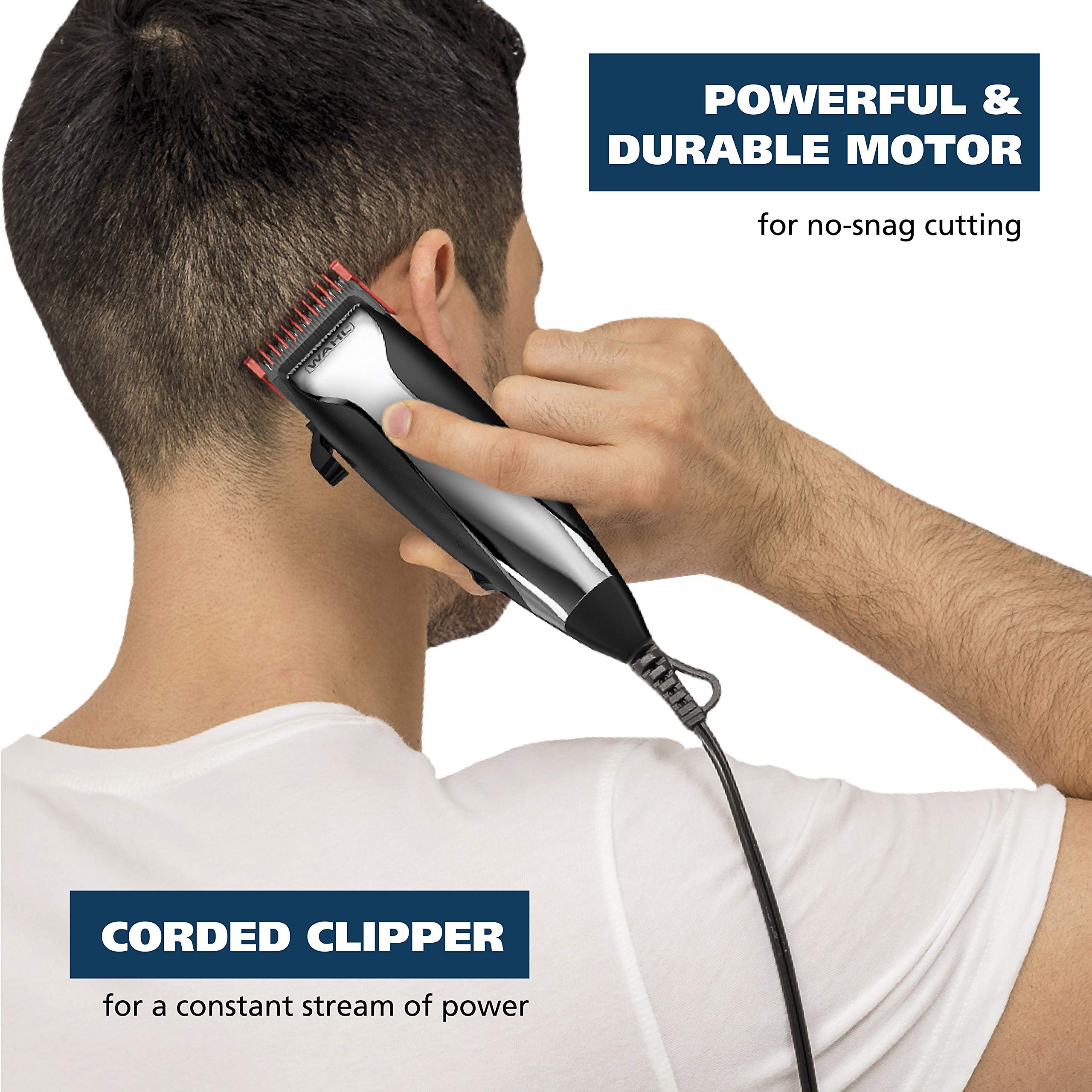 Buy now Wahl Home Haircutting Corded Clipper Kit with Adjustable Taper Lever, and 10 Color Coded Guards for Easy Clipping & Trimming - Model 79722 at indiglob india