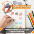 Mr. Pen- Kneaded Erasers, 1.44" x 1.36", 6 Pack, Gray