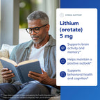 Pure Encapsulations Lithium (Orotate) 5 mg, 180 Capsules | Brain Support Supplement, with N-Acetyl-L-Cysteine (NAC) for Memory and Brain Behavior*, Gluten-Free and Non-GMO