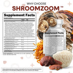 Clean Nutraceuticals Lions Mane 20in1 Mushroom Supplement with Turkey Tail Reishi Cordyceps Chaga Maitake Meshima Poria Cocos Shiitake Oyster Porcini Enoki - 1 Pack