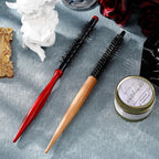 Buy now 2 Pcs Small Round Hair Brush Mini Round Wood Brush Roller Quiff Hair Combs Nylon Bristles es Salon dressing for Blow Drying Curly Styling Bangs Lifting Beard Care, 2 Styles at indiglob india