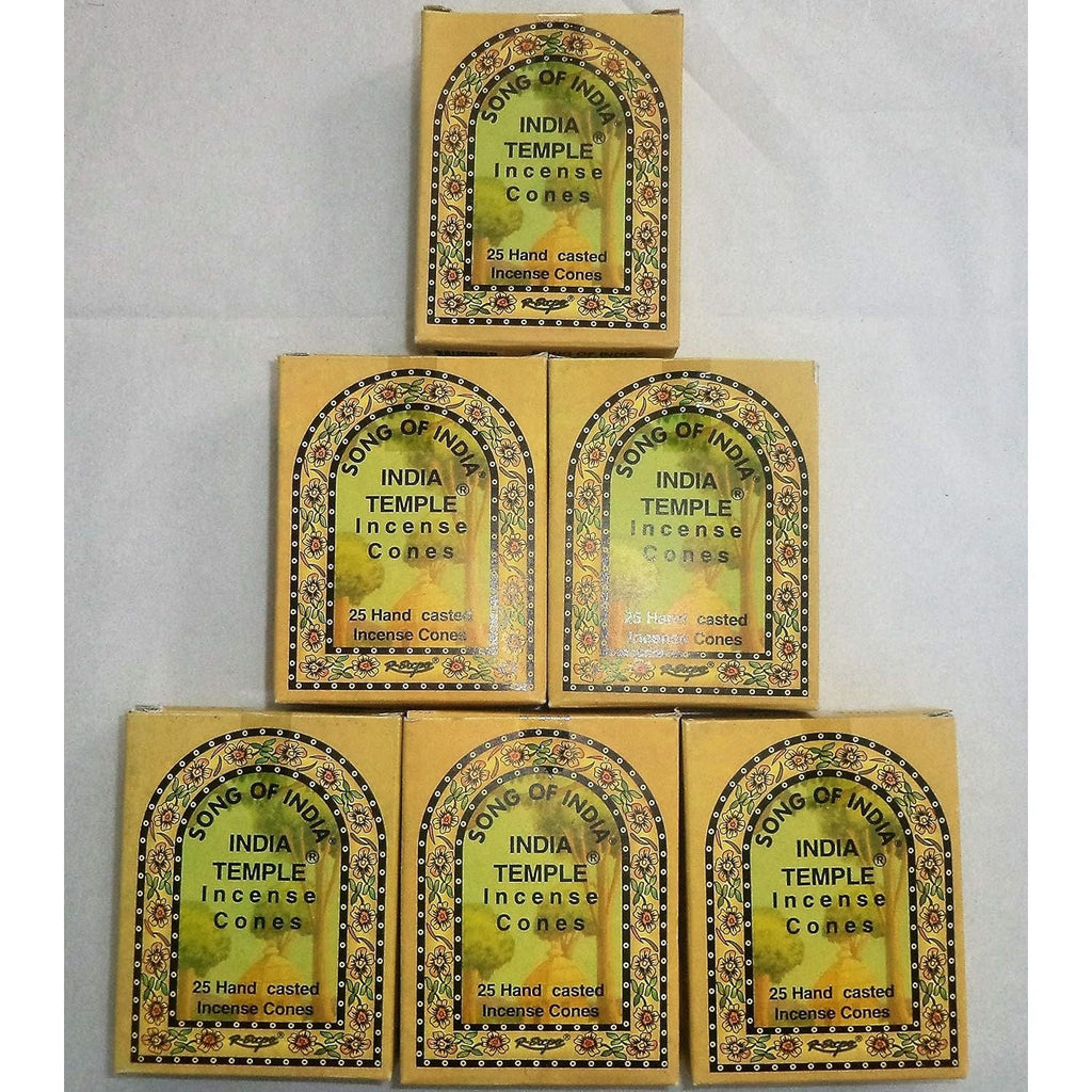 Buy now Song of India - India Temple Incense Cones. 6 x 25 = 150 Cones Total Default at indiglob india