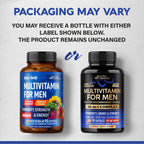 Multivitamin for Men - B-Complex & B12 | Whole Foods & Enzymes - 90 Caps | Mens Multivitamin 46in1 - Energy, Focus & Brain | Men's Health Complex - Bioavailable & Gentle on Stomach - Lab Tested, 1/Day