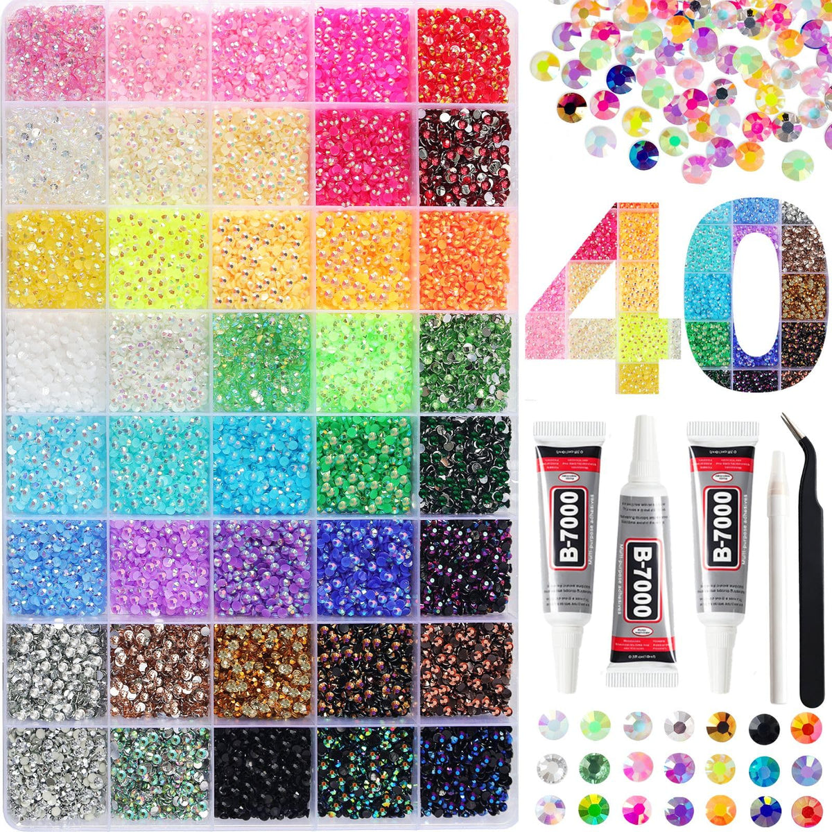 50000Pcs 3mm Jelly Rhinestones Bedazzling Kit
