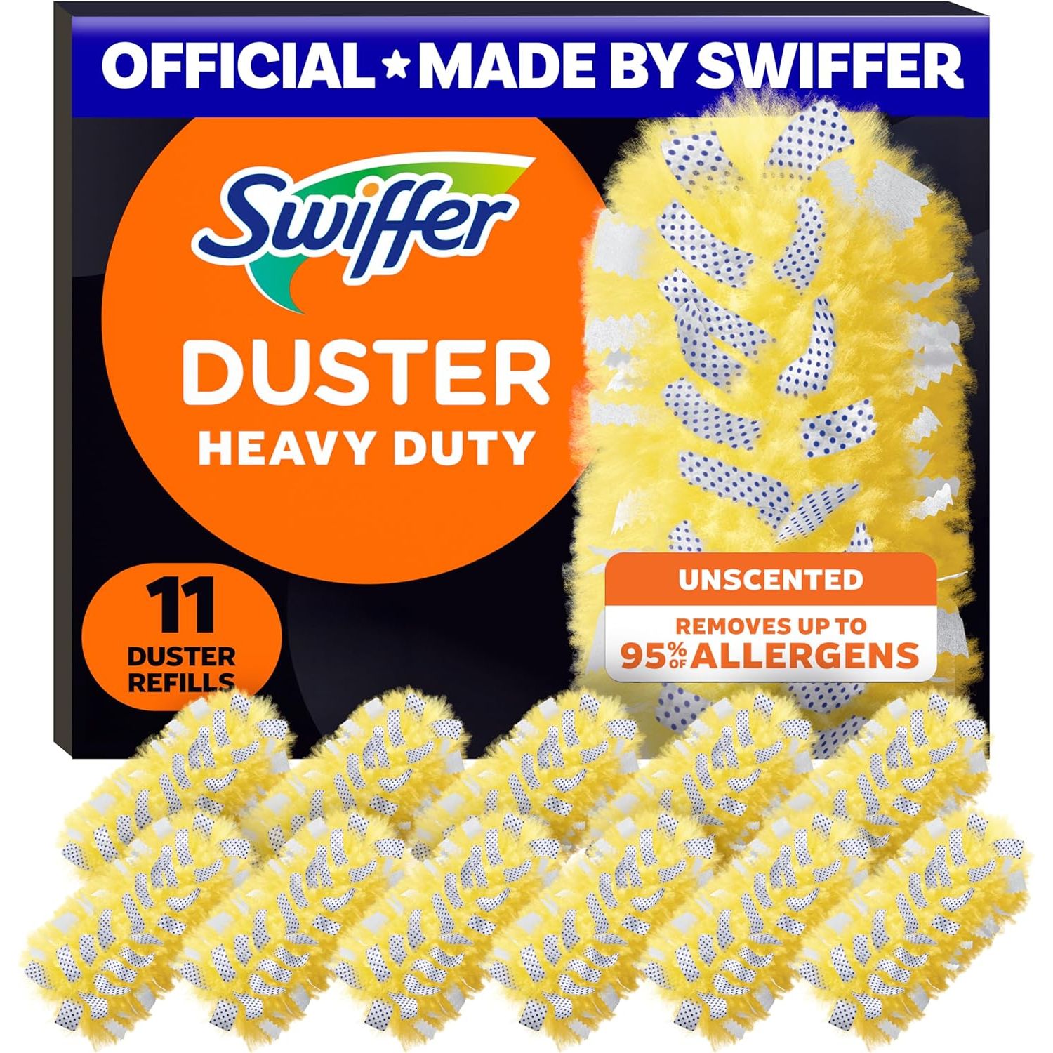 Buy now Swiffer Dusters Refill for Cleaning, Feather & Microfiber Duster Disposable Alternative, For Dusting Furniture, Blinds, Ceiling Fans, Walls, Helps Remove Allergens, Heavy Duty, Unscented, 11ct 11 Count (Pack of 1) Ceiling Fan Duster at indiglob india