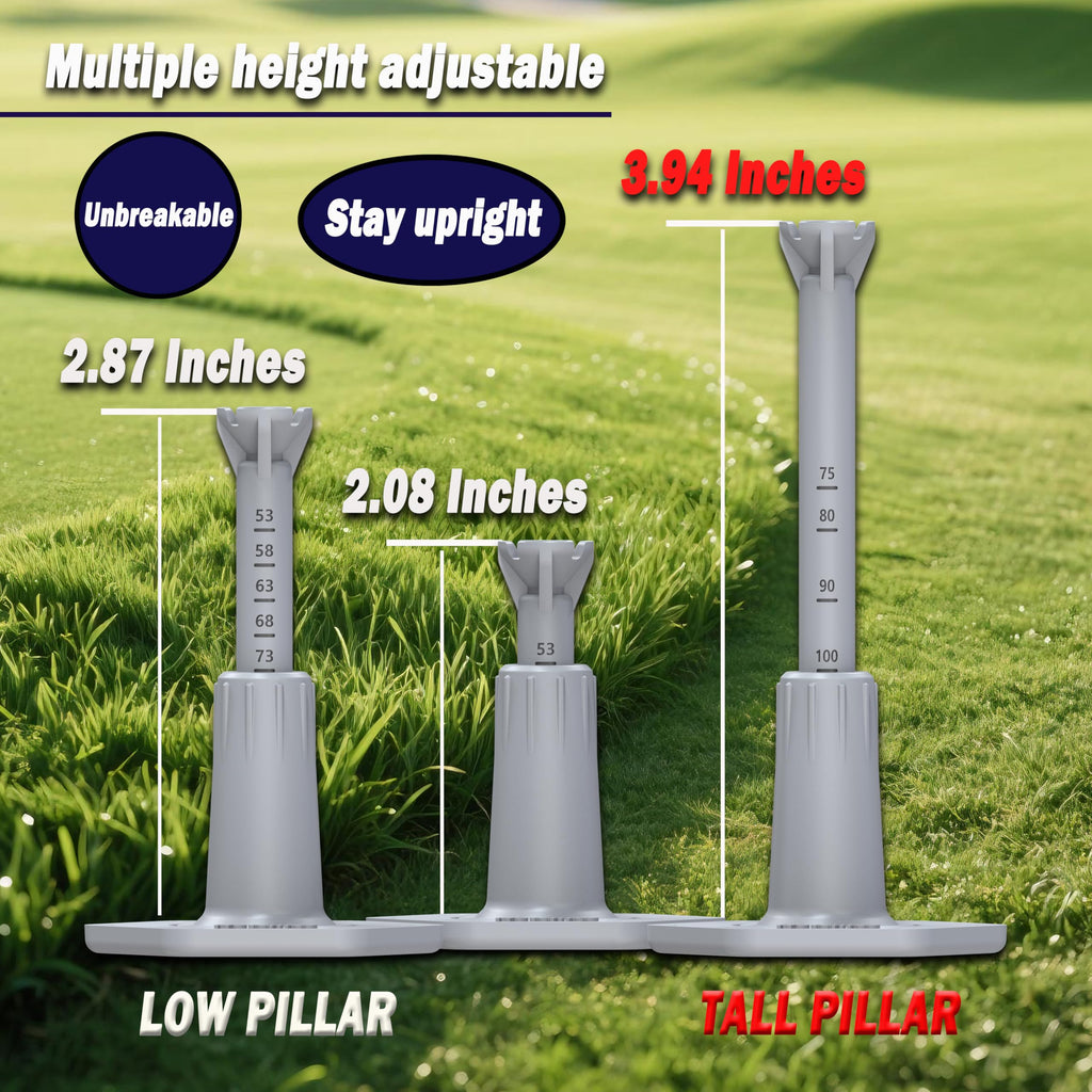 Adjustable Rubber Golf Tees for Mats, Driving Range & Simulator