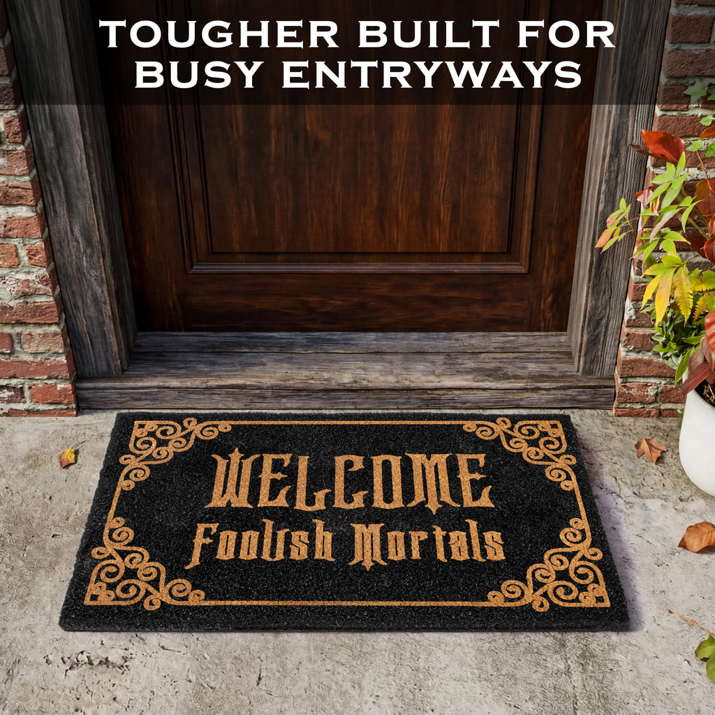 Welcome Foolish Mortals Doormat 30x17 Inch Haunted Mansion Welcome Mat Coir