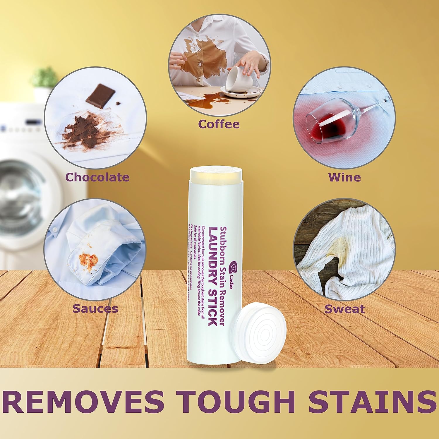 Buy now Laundry Stain Remover Stick, Pre Wash Spot Cleaner for Clothes Fabric Cotton, Wool, Synthetics, for Oil, Blood, Coffee, Wine | Clean on the Go, 1 Pack at indiglob india