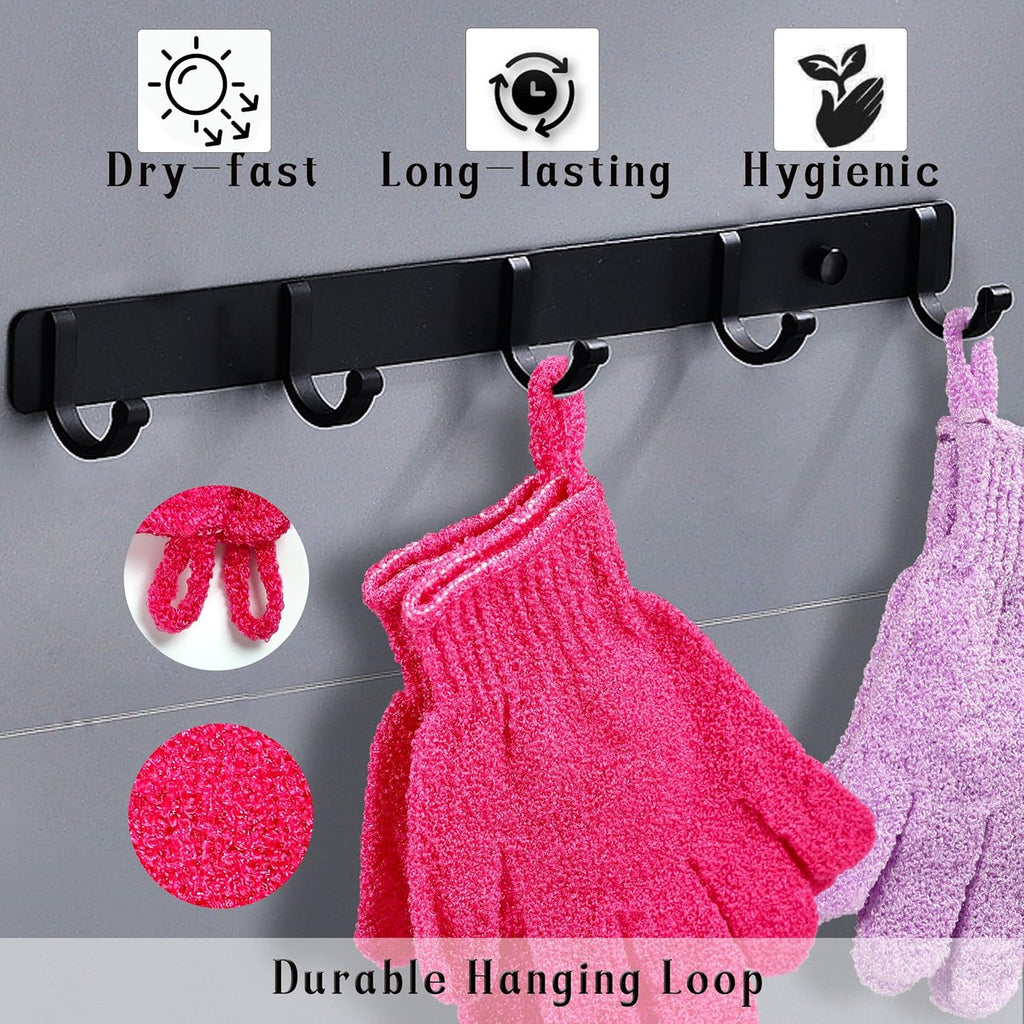 Buy now Shower Gloves,24 Pcs Exfoliating Bath Gloves,Body Scrub Gloves with Hanging Loop for Beauty Spa Massage Skin Shower Body Scrubber-12 Colors at indiglob india