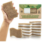 Buy now Biodegradable Natural Kitchen Sponge - Compostable Cellulose and Coconut Walnut Scrubber Sponge (12 Pack) at indiglob india