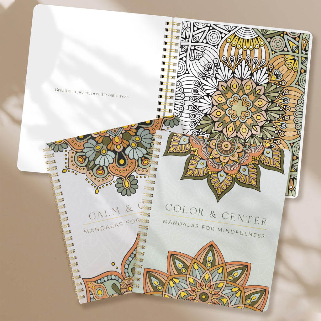 Beautiful Adult Coloring Book Set of 2 for Relaxation - Mandala Books