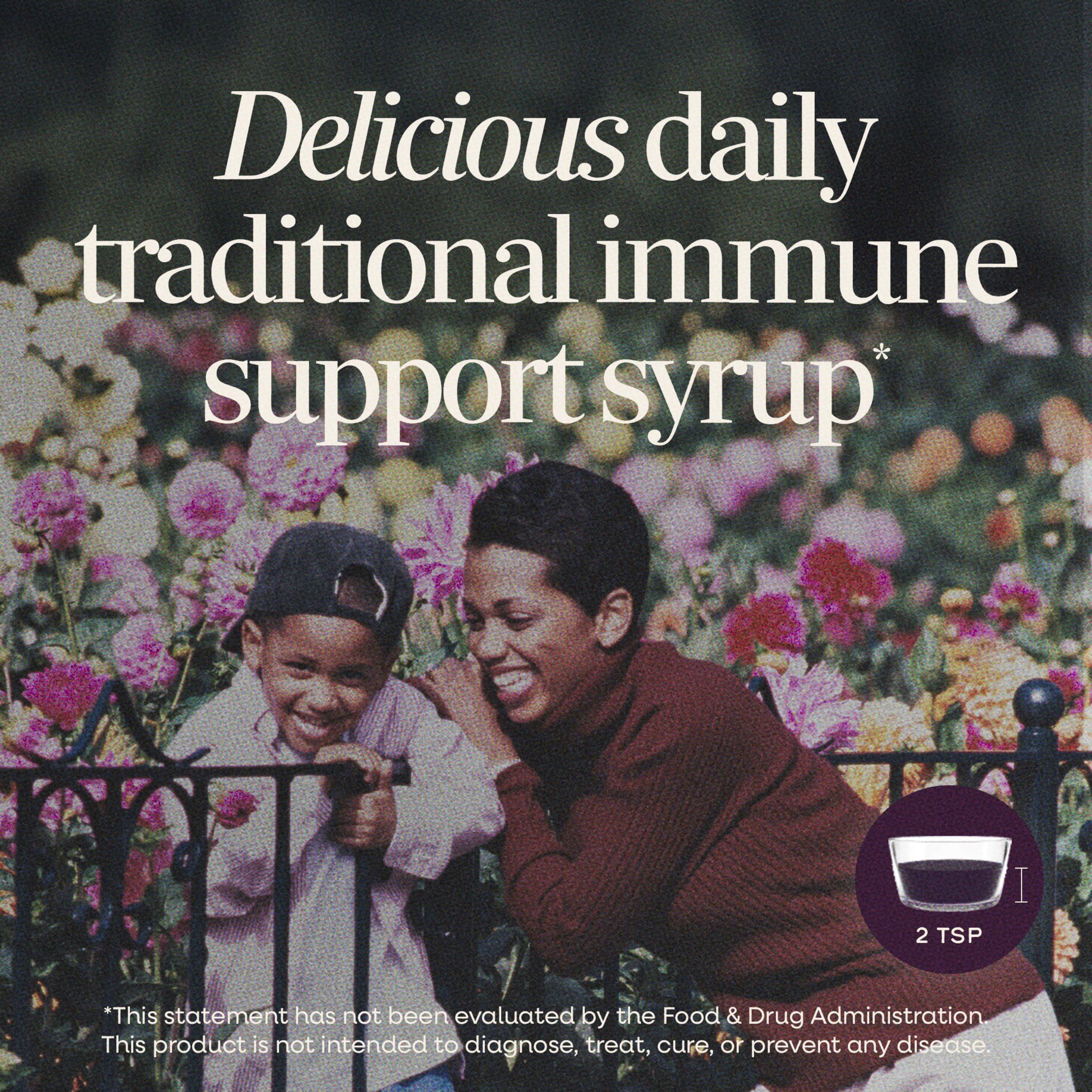 Nature's Way Sambucus Traditional Elderberry Immune Support* Syrup, 4 fl oz | Traditional Immune Support* with Highly Concentrated Black Elderberry Extract & Superfood Antioxidants, Adults & Kids 7+