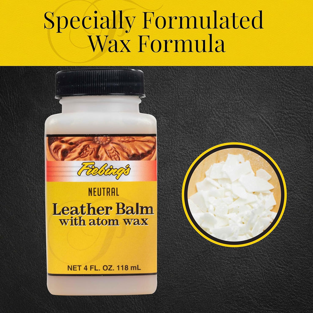 Buy now Fiebing's Leather Balm (4 oz) - Liquid Atom Wax Top Finish Conditioner for Neutral Recoloring All Smooth Leathercraft - Restore, Soften, Polish Car, Furniture, Boot, Purse with Natural Mellow Finish at indiglob india