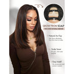 Authentic Yaki Straight Layered U Part Wig. Natural look with real scalp, easy install, and no glue needed. Perfect for effortless styles.