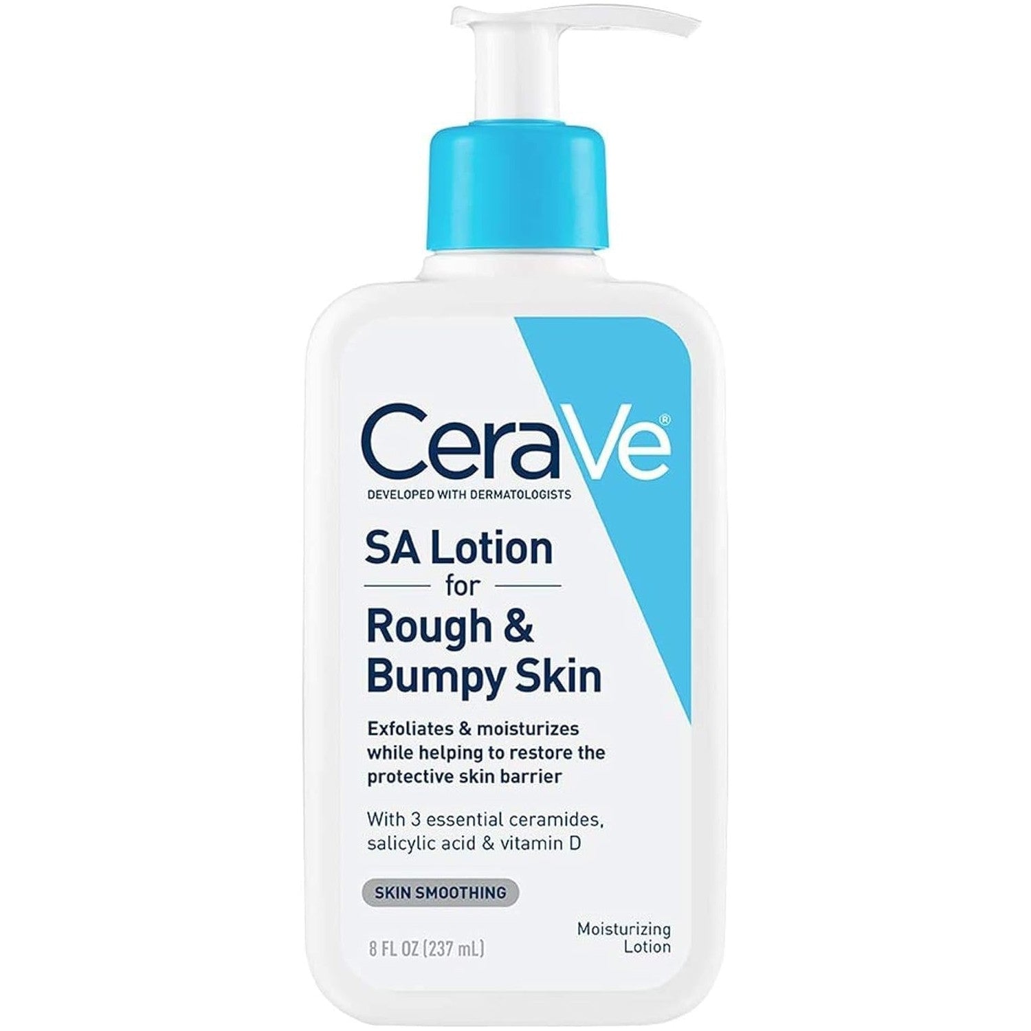 CeraVe Salicylic Acid Lotion, Body Lotion for Rough & Bumpy Skin, 8oz | Skin Care, Smooths Rough Skin with Vitamin D, Hyaluronic Acid and Lactic Acid In A Fragrance Free, Allergy Tested Formula