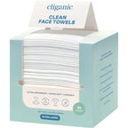 Cliganic Clean Face Towels XL, Disposable, Ultra-Absorbent, Hypoallergenic & Soft - Makeup Remover Dry Wipes, Pamper Your Face, Feel Fresh & Radiant, Hygienic Towelettes, for All Skin Types (50 Ct)
