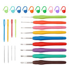 Flickzo Ergonomic Crochet Hooks Set, premium imported quality with vibrant colors, available at Curat Cart.