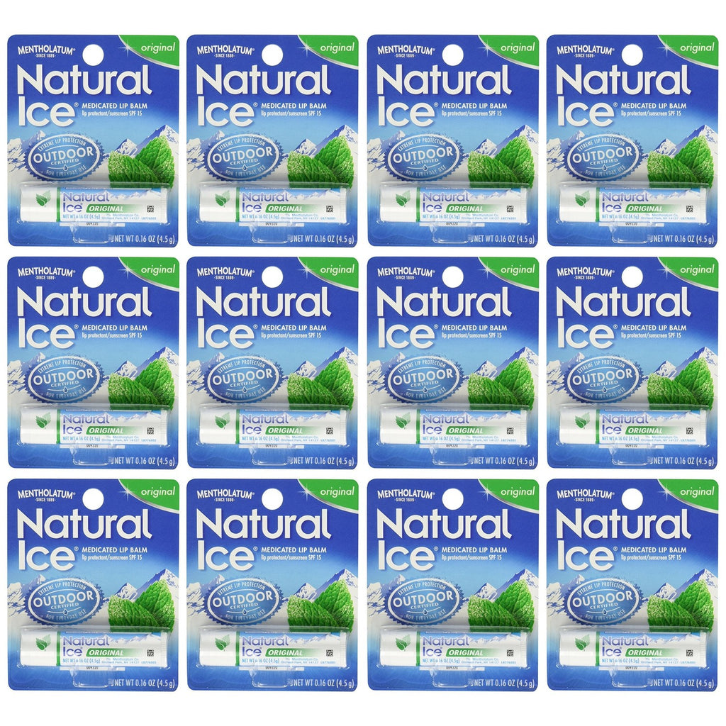 Buy now Mentholatum Natural Ice Medicated Lip Protectant Sunscreen, 0.16 Ounce (Pack of 12) at indiglob india