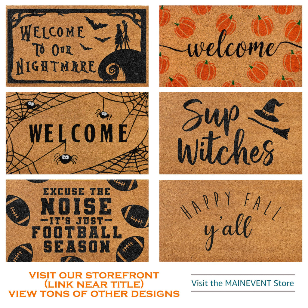 Pumpkin Door Mat 30x17 Inch, Fall Welcome Mat Coir, Halloween Doormat