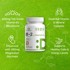 DEAL SUPPLEMENT Vitamin B2 400mg (Riboflavin) | with Magnesium Glycinate 400mg, 240 Capsules – 2 in 1 Support Healthy Nervous System, Mood, Blood & Energy Production, Non-GMO
