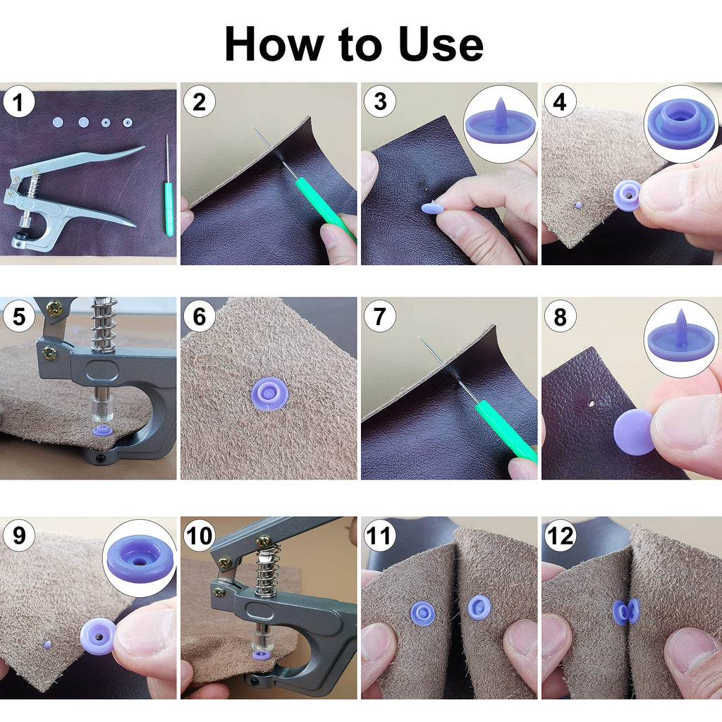 460 Sets 24-Colors Plastic Snap Buttons with Pliers for Fabric Sewing, 12mm