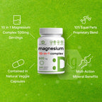Magnesium Complex 500mg, 480 Veggie Capsules – Pack of 2 | 10-in-1 Glycinate, Citrate, Malate, Oxide, & More – 100% Chelated for Easy Absorption – Essential Mineral Supplement – Non-GMO
