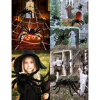 HOPOCO Halloween Plush Spider Set, 6 Pack Scary Fake Spiders in Different Sizes for Indoor Outdoor Halloween Decorations, Haunted House, Yard, Home, Party Decor