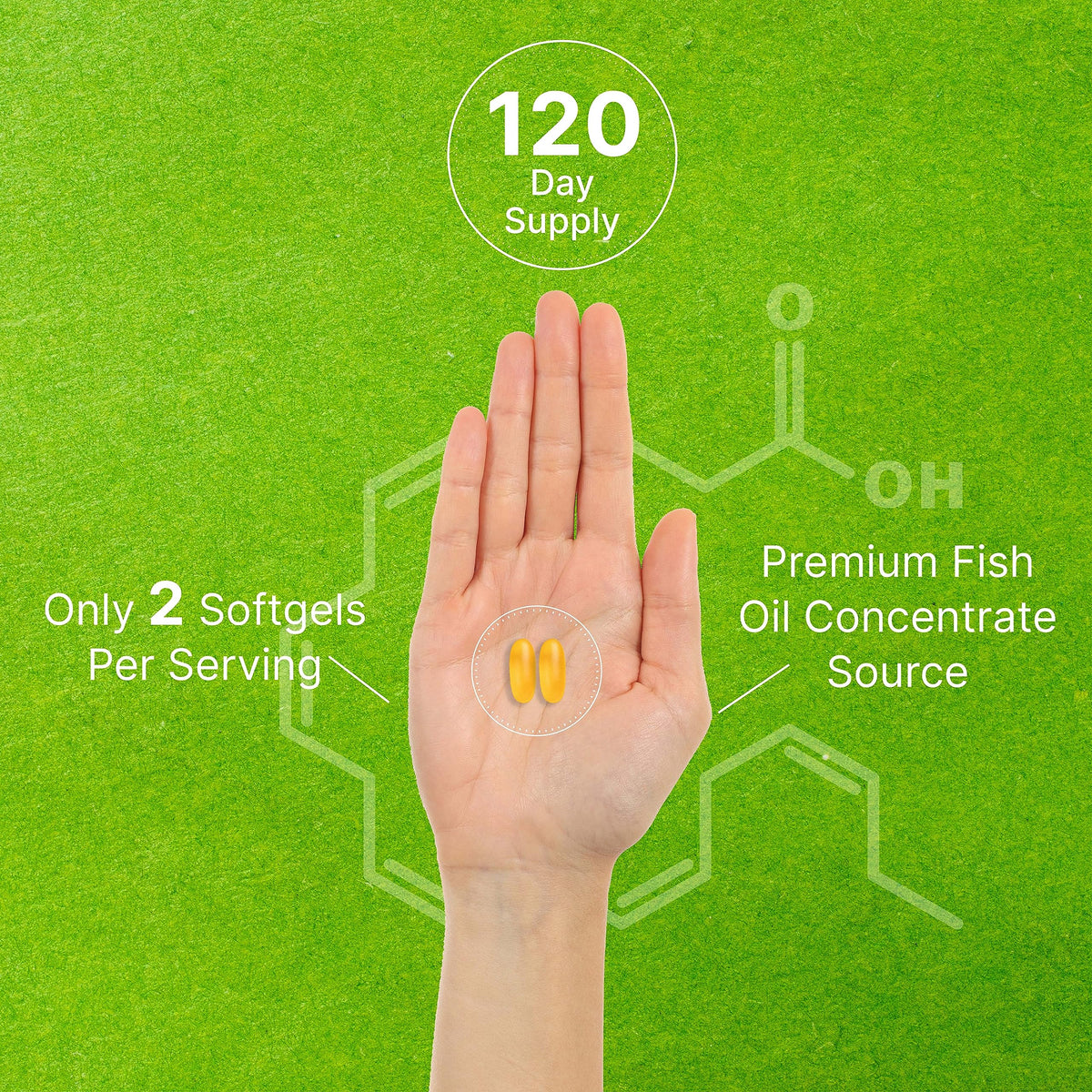 DHA Supplements | 240 Softgels, Burpless, Lemon Flavor, DHA 1000mg + EPA 500mg, Wild Caught Fish, Rich in Omega-3s, Mercury Free, Non-GMO, Support Brain Heart & Joint Health