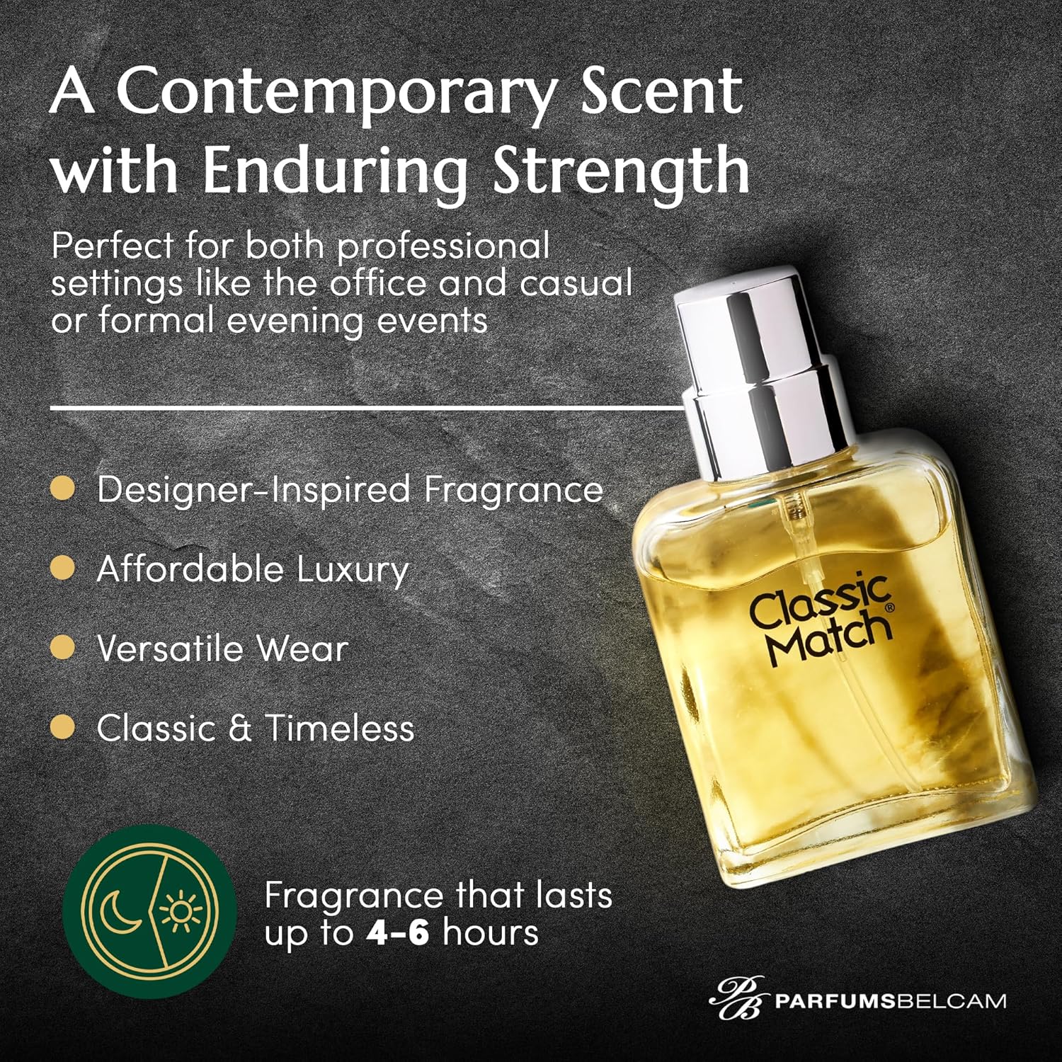 Buy now PB ParfumsBelcam Classic Match Green Eau De Toilette Spray for Men â€“ Fresh Chypre Cologne, Bergamot, Basil, Musk, Long-Lasting Masculine Fragrance, Signature Scent â€“ 2.5 Fl Oz at indiglob india