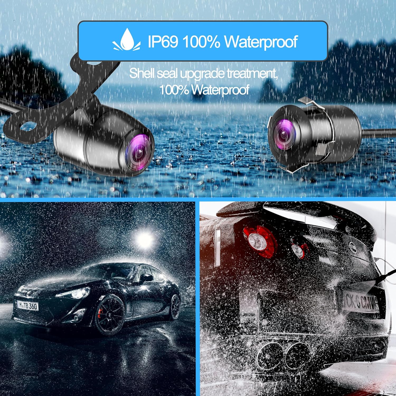 Buy now AHD 1080P Backup Camera, Metal Housing 170 Degree Wide View Angle Universal Car Front/Side/Rear View Camera, Easy Install, Removable Guildlines, Mirror Non-Mirror Image, AHD 1080P/720P, 12V/24V at indiglob india