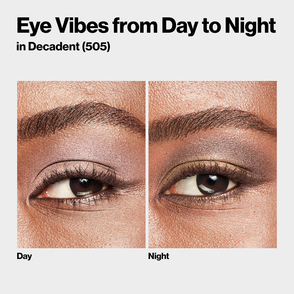 Revlon ColorStay Day to Night Eyeshadow Quad, 505 Decadent, 0.16 oz | Longwear eyeshadow quad with velvety, blendable matte & shimmer shades. Crease & smudge proof. Up to 24hr wear.