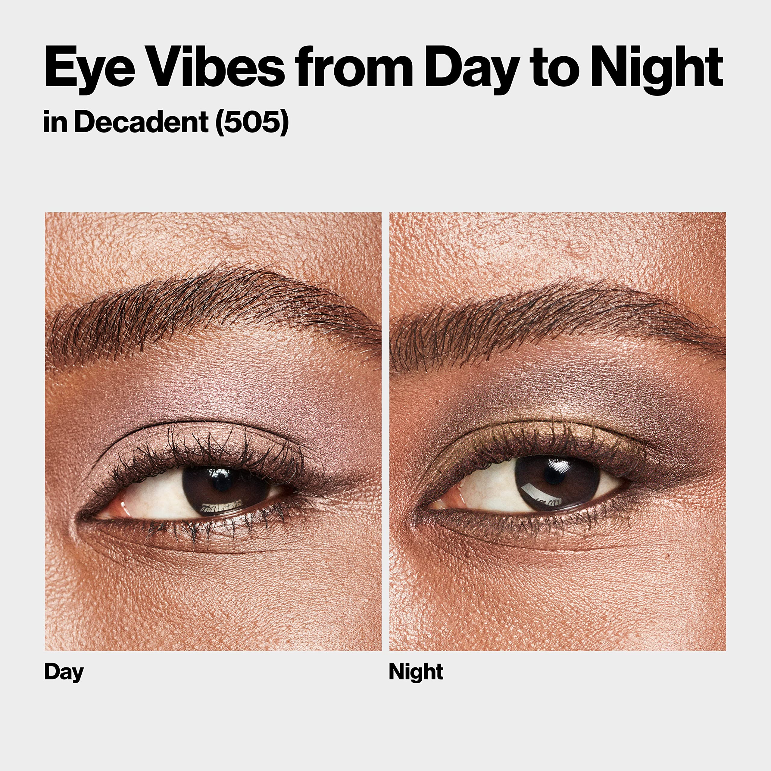 Revlon ColorStay Day to Night Eyeshadow Quad, 505 Decadent, 0.16 oz | Longwear eyeshadow quad with velvety, blendable matte & shimmer shades. Crease & smudge proof. Up to 24hr wear.