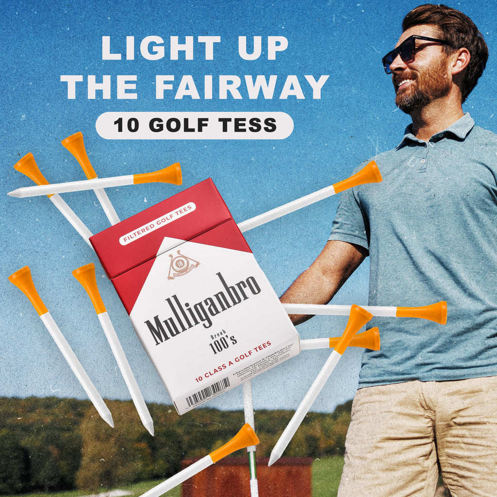 Shanker Golf - Funny Golf Tees - MulliganBro 10 Pack - Novelty Golf Gift