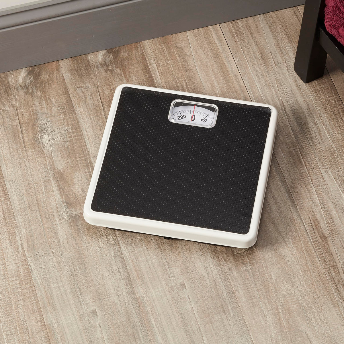 Taylor Analog Bathroom Scale for Body Weight, 300 lb Capacity, White/Black