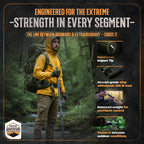 Prime Adventure 15-in-1 Tactical Survival Walking Stick & Hiking Staff – Heavy-Duty Collapsible Multitool for Camping, Hiking & Outdoor Survival Gear (8 Tubes, Premium Build)