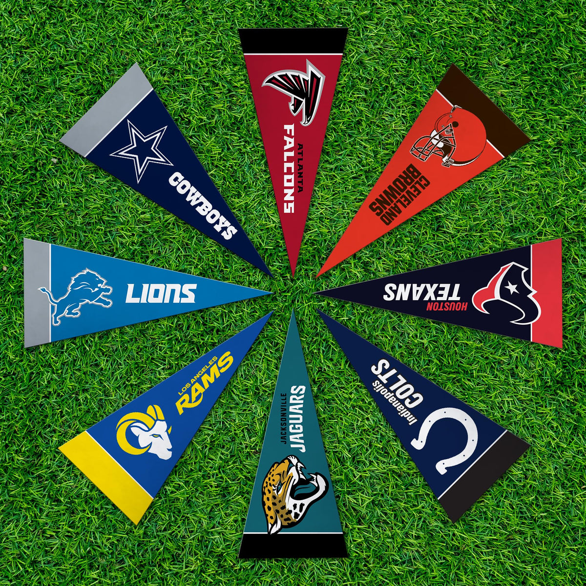 Rico Industries NFL Football Complete 4" x 9" Felt Mini Pennant League Set (Includes ALL Teams)