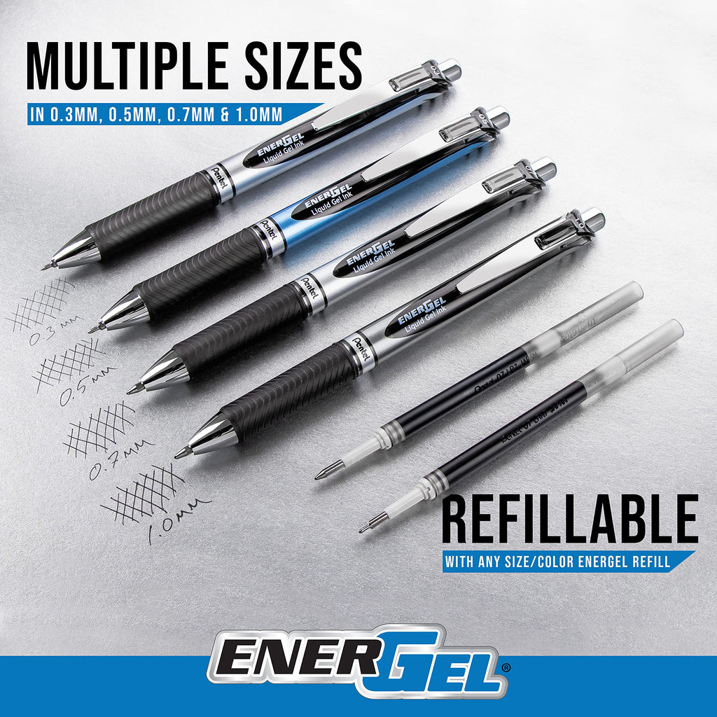 Pentel EnerGel RTX Liquid Gel Pens, Medium (0.7mm), Turquoise, 4-pk (BL77PF4S3)
