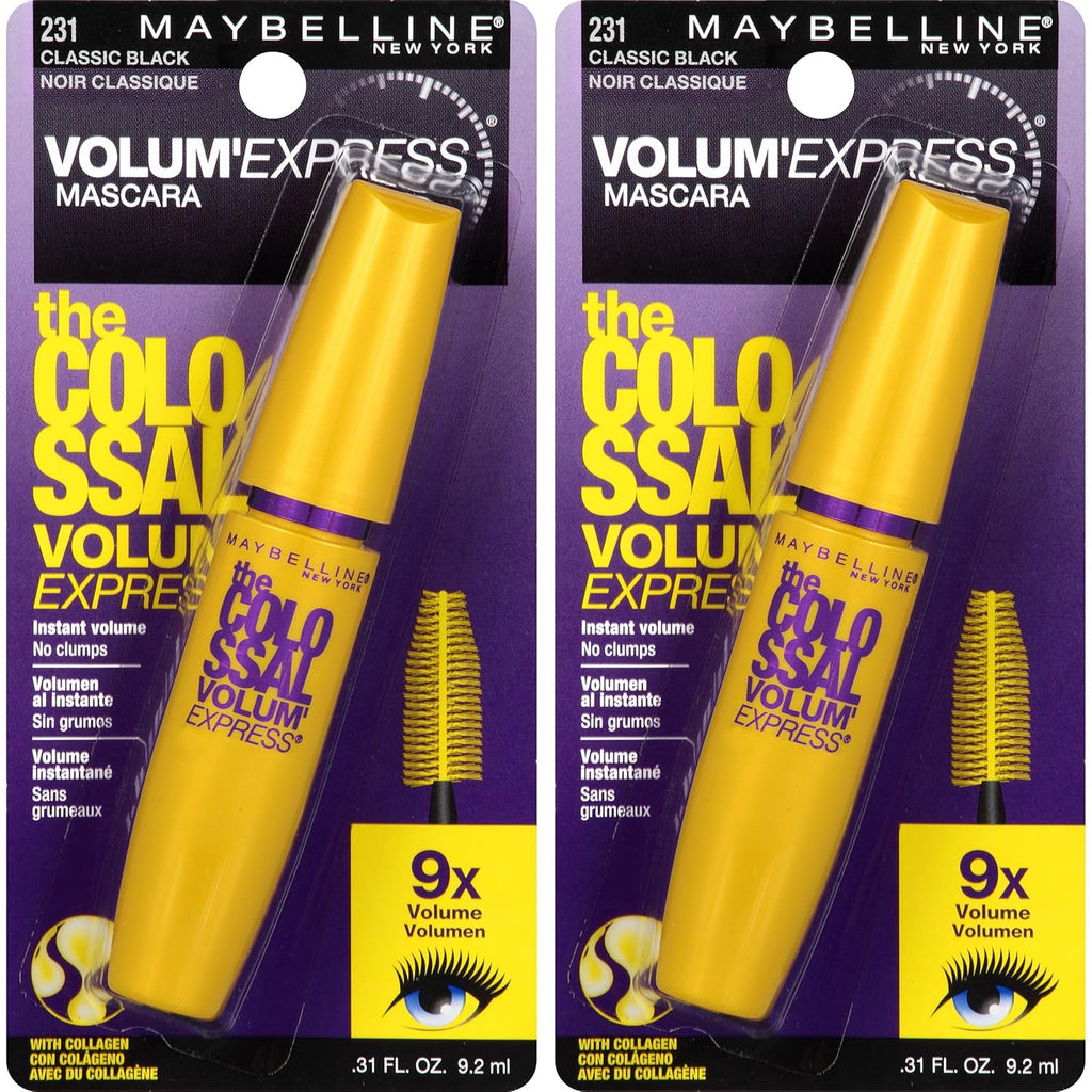 Buy now Maybelline Volum' Express Colossal Washable Mascara Makeup, Volumizing, Classic Black, 2 Count at indiglob india