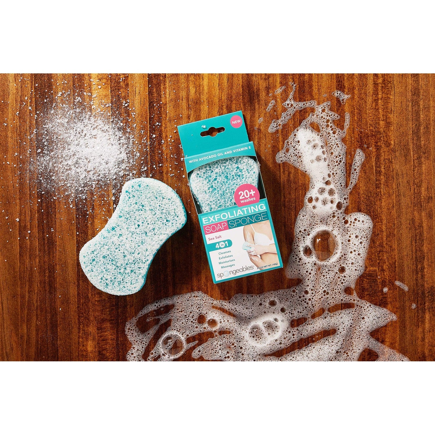 Buy now Spongeables Body Wash in a 20+ Wash Sponge, Sea Salt, 3 Count at indiglob india