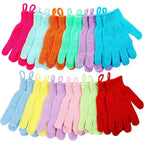 Buy now Shower Gloves,24 Pcs Exfoliating Bath Gloves,Body Scrub Gloves with Hanging Loop for Beauty Spa Massage Skin Shower Body Scrubber-12 Colors at indiglob india