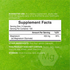 Magnesium Glycinate 400mg, 300 Capsules | 100% Chelated for Easy Absorption | Essential Mineral Supplement for Muscle, Sleep, & Heart Health*