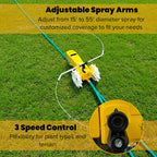 Nelson Rain Train 13,500 Square Feet Cast Iron Outdoor Lawn Traveling Water Sprinkler for Yard, and Garden, with Auto Shut Off, Yellow