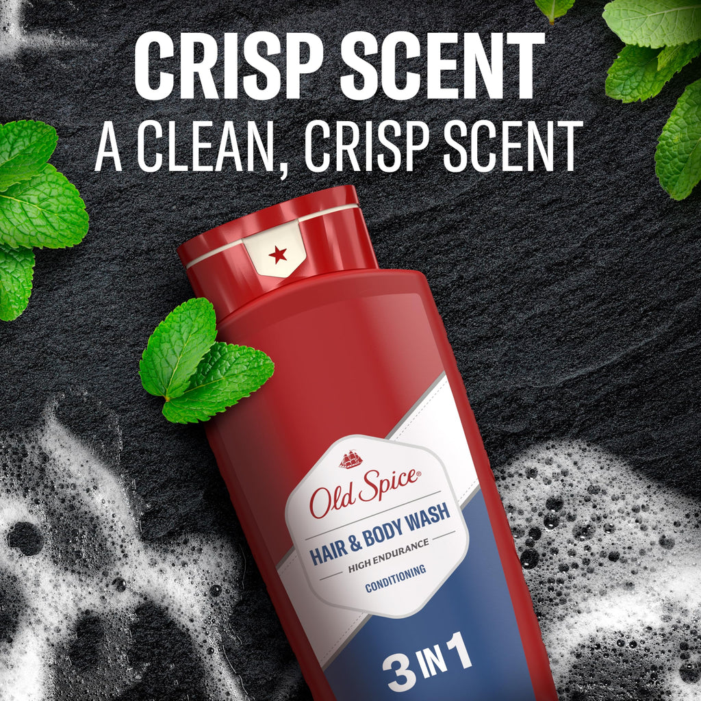 Old Spice Refreshing 2-in-1 Hair & Body Wash Conditioner for Men, High Endurance, 3X Defense, 24/7 Shower Fresh with Lasting Scent, Scented, 24 oz
