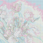 Buy now Dimensions Gold Collection Counted Cross Stitch Kit, Parrot Tulips, 14 Count Black Aida, 12'' x 15'' at indiglob india