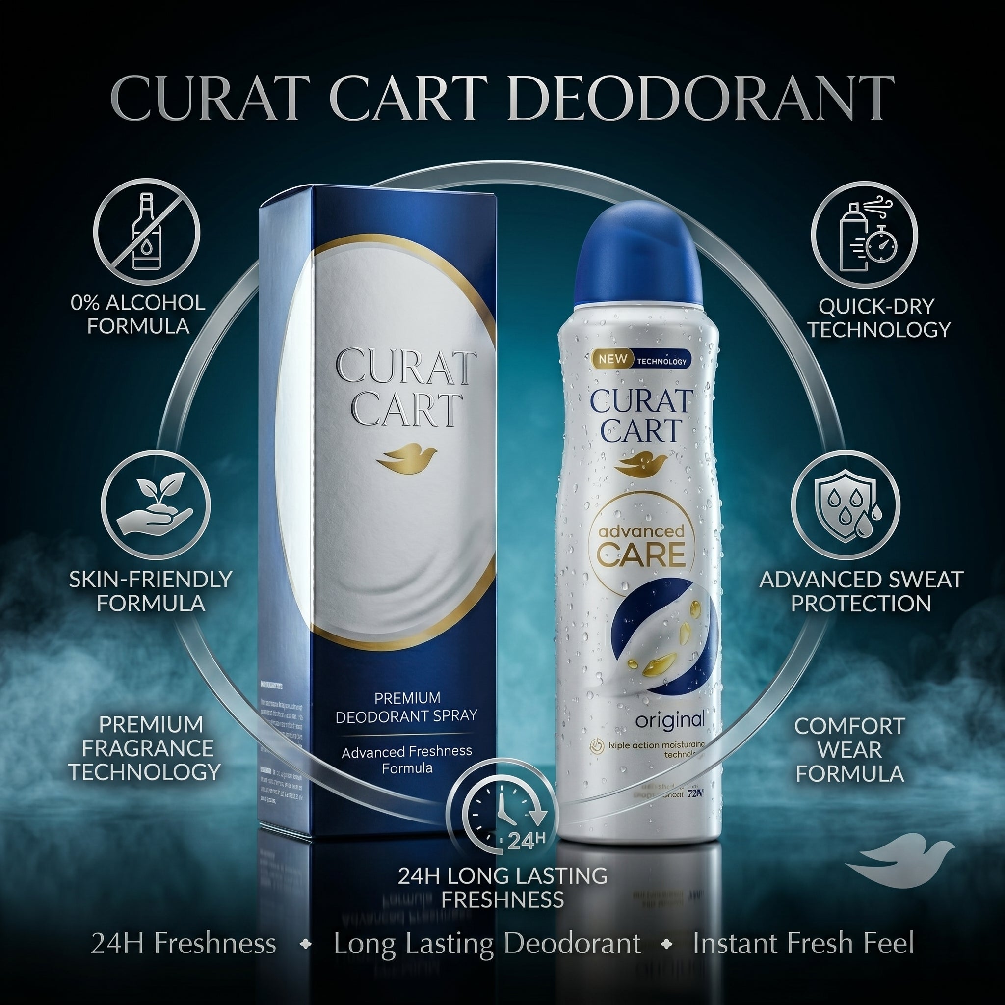 Curat Cart Premium Deodorant Spray – Original Advanced Care