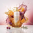 CuratCart Brightening Body Wash | Detan Cleanser with Glycolic Acid, Alpha Arbutin & Camu Camu (30X Vit C) | Reduces Dark Spots & Tan for Glowing Skin | Men & Women | 236ml (8 fl oz)