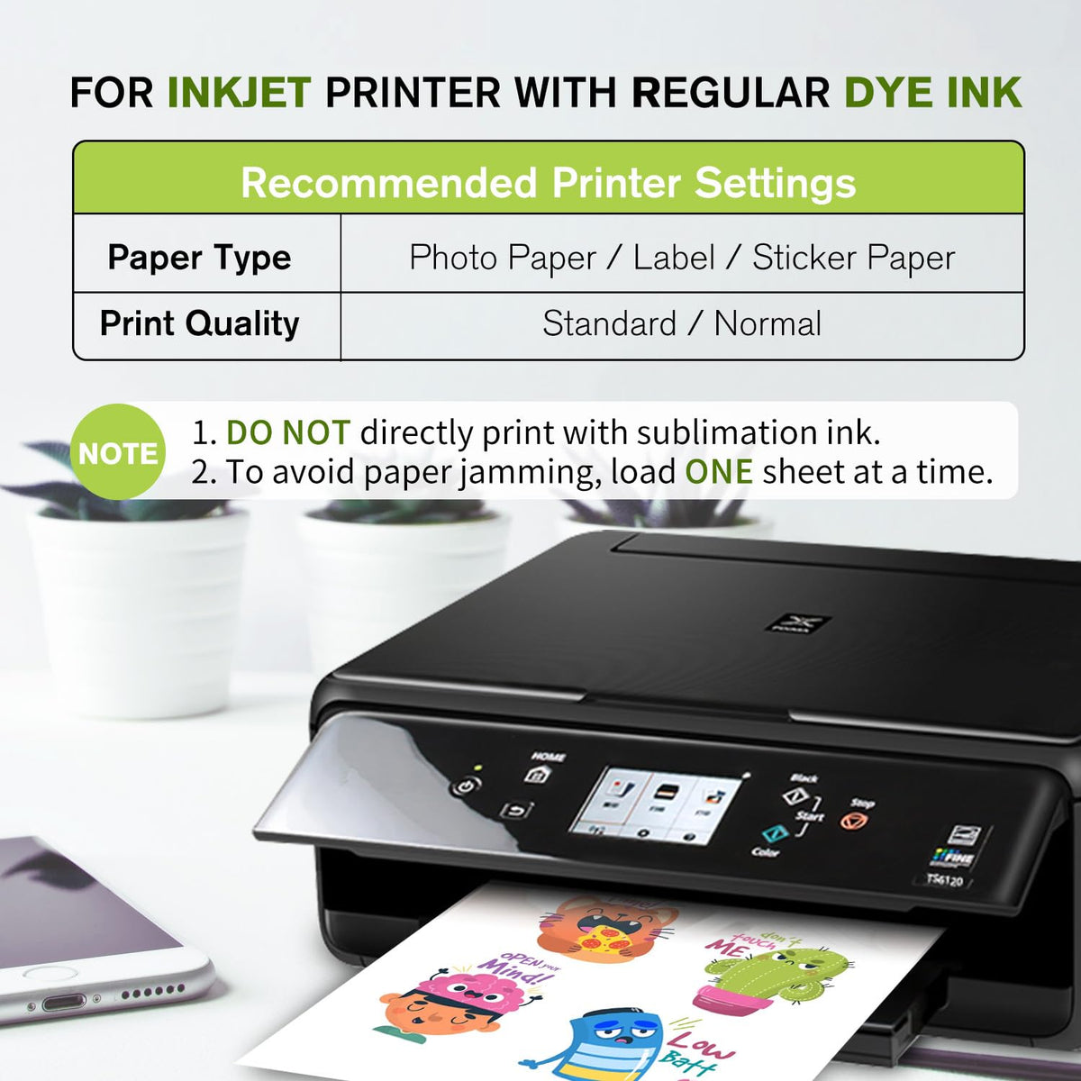 A-SUB Clear Sticker Paper for inkjet printers, premium import ideal for vibrant prints. Available at Curat Cart.