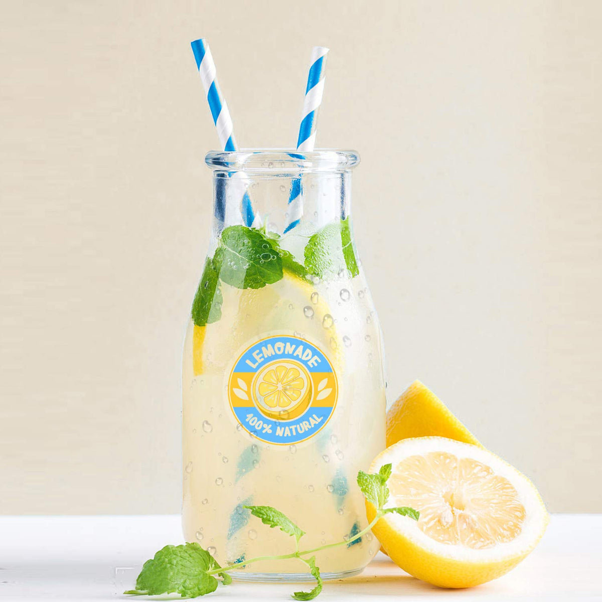 A-SUB Clear Sticker Paper showcasing vibrant lemonade label, 100% authentic and available at Curat Cart in India.
