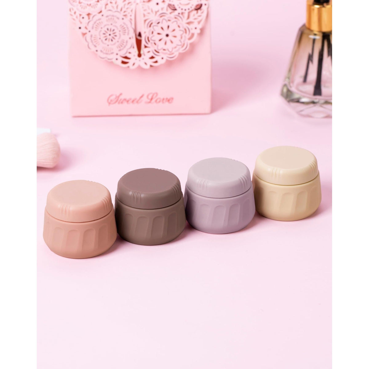 Premium imported Mrsdry travel containers for toiletries in pastel colors, ideal for on-the-go beauty routines.
